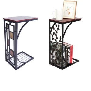 High Grade Snack C Table Heavy Duty Sofa Side Living Room Brown Wood Sofa US - Picture 1 of 9