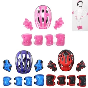 7x Unisex Sport Gear Kids Adjustable Helmet Knee Wrist Guard Elbow Pad Scooter - Picture 1 of 117