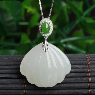 C10 Rimorchio Guscio Di Bianca Giada Con Jaspis-Perle Argento Sterling 925 - Immagine 1 di 4