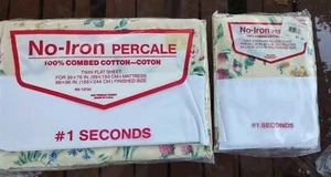 NO IRON PERCALE TWIN SHEET FLAT SPRINGMAID WAMSUTTA #1 SECONDS ALL COTTON - Imagen 1 de 5