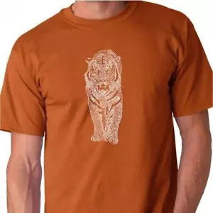 LA POP ART tiger graphic short sleeve shirt endangered species names men's XL - Picture 1 of 8