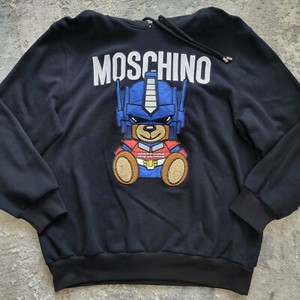 moschino blue moletom com capuz