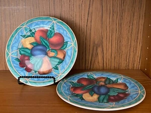 Casual Victoria & Beale Porcelain Salad Plates Forbidden Fruit Set of 2 GUC - Picture 1 of 7