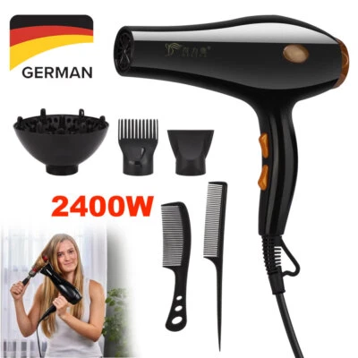 MARKENLOS Haartrockner 2400W- Ionen Föhn mit 3 Diffusor Haarfön Profi Fön Ionen Hair Dryer