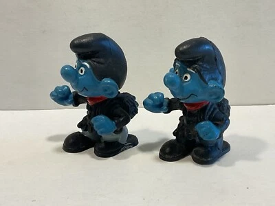 Schlümpfe 4.0202 2 x Figur Schlumpf Schleich Schornsteinfeger Chimney Sweep - Bild 1 von 4