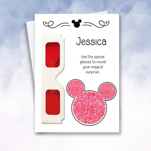 Tarjeta de felicitación personalizada vamos a Disney* viaje sorpresa revelar gafas - Imagen 1 de 9