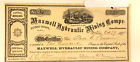 #414.Maxwell Hydraulic Mining Co.Stock Certif. Rare #30,Plumas County, CA 1873