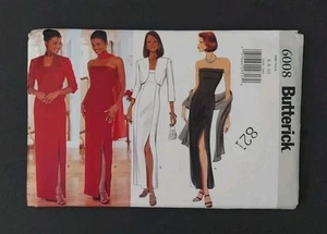 Vestido chaqueta y bufanda 1999 Butterick Pattern 6008 Misses talla 6-8-10 sin cortar - Imagen 1 de 3