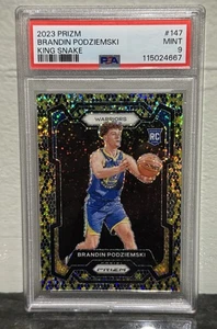 Brandin Podziemski 2023 Prizm #147 King Snake Gold Snakeskin SSP Rookie RC PSA 9 - Bild 1 von 2