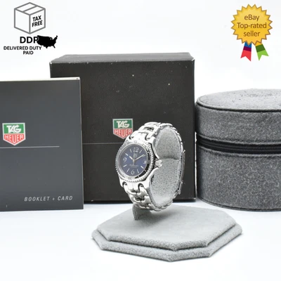 Reloj automático para mujer Tag Heuer WG2311 raro [casi como nuevo] esfera azul fecha 27 mm Foto 1 de 4