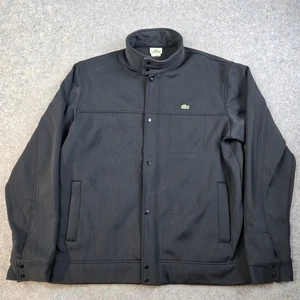 Chaqueta con cremallera completa Lacoste para hombre talla 7 XL botón a presión carcasa suave negra Gorpcore - Imagen 1 de 9