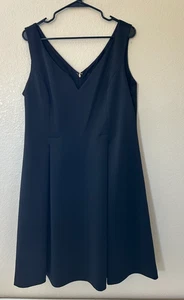 DKNY Damen Kleid Größe 16 Schwarz Ärmellos Knielang Cocktail Party Urlaub - Bild 1 von 8
