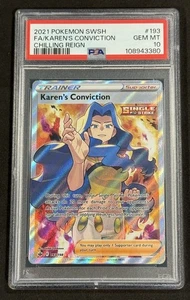 Karen's Conviction 193/198 PSA 10 Chilling Reign SWSH English (2025 Cert) - Picture 1 of 2