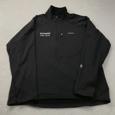 Patagonia Jacket Mens Large Black Regulator R1 Waffle Knit 1/4 Zip Nightmare - Image 1 of 4