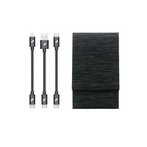 NIMBLE POWERKNIT 3 CABLE TRAVEL KIT TYPE-C & LIGHTNING MFI CERTIFIED BLACK - Picture 1 of 3