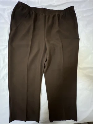 Alfred Dunner pants women’s 20W classic fit Brown elastic waist straight leg NWT - Image 1 of 4