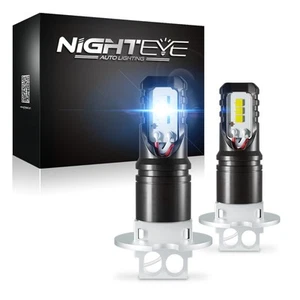 NIGHTEYE 160W H3 LED Fog Light Bulbs Kit 1600LM 6000K White Canbus Error Free - Picture 1 of 13