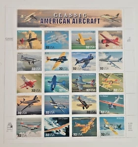 CLASSIC AMERICAN AIRCRAFT Stamp Full Sheet 1996 Scott# 3142 20 32c MNH Airplane - Picture 1 of 2