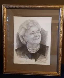 Barbara Bush Black & White Portrait signiert BB/Künstler Michael G Reagan #277/500 - Bild 1 von 5