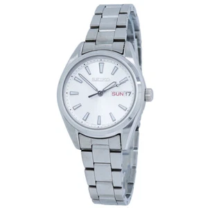 Seiko Quartz Silver Dial Stainless Steel Ladies Watch SUR349 - Picture 1 of 2