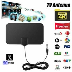 1000Miles Indoor HD Digital TV Antenna Aerial Signal Amplified 4K 1080P Freeview - Picture 1 of 7