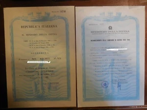 2 diploma attestato croce merito di guerra e medaglia campagne 1940 1943 1945 - Picture 1 of 1