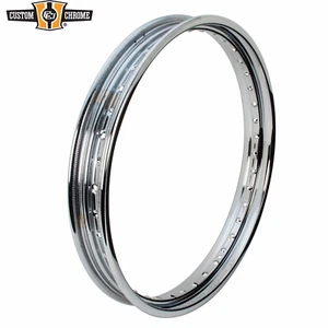 21×2.15"Chrome Drop Center Wheel Front Rim Replace For Harley #43662-80B 40 Hole - Bild 1 von 1