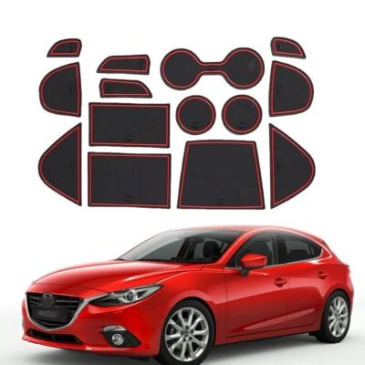 Alfombrillas de goma antideslizantes interiores para puerta para Mazda 3 2014-2016 Foto 1 de 4