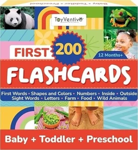 First 200 Thick Toddler Flash Cards, 1 2 3 4 Year Old Letter, Number, Color, Ani - Picture 1 of 2