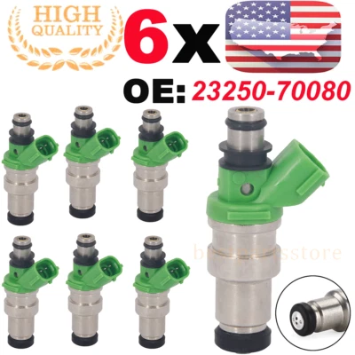 6X Fuel Injectors 23250-70080 23209-70080 For Toyota Cressida Supra 3.0L 1989-92 Foto 1 de 4