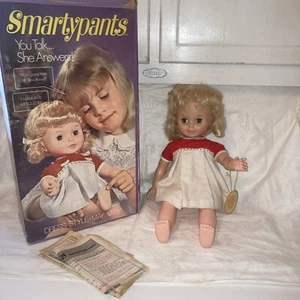 Vintage 1971 Smarty Pants Talking Baby Doll W/ Box Hangtag Instructions TLC Mute - Picture 1 of 6