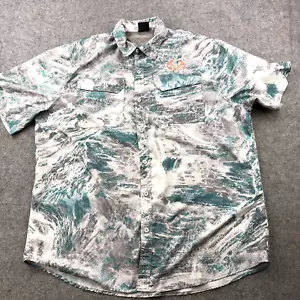 Real Tree Shirt Mens XL Gray Blue Aspect Camo Fishing Vented Button Front - Picture 1 of 7