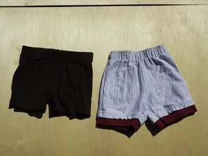 Pantalones Cortos Niños Talla 3-6 Meses Marrón Rayas Gris Bebé - Imagen 1 de 2