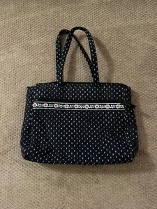 Vera Bradley Tote Bag Metropolitan Floral Navy Blue Laptop/briefcase - Picture 1 of 6