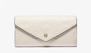 Michael Kors Jet Set Travel Large Logo Embossed Leather Envelope Wallet - Picture 1 of 13