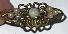 VINTAGE WESTERN GERMANY PEARL & OPAL RING VICTORIAN KNOTTED ROPE RING