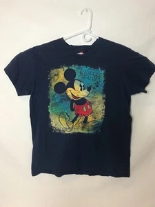 Mickey Mouse Disney Parks Hanes Graphics T-Shirt XL Blue 100% Cotton - Picture 1 of 9