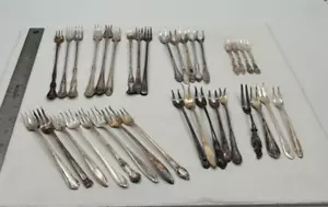 Lot of 35 Assorted Vintage Silverplate Small Serving Forks - Lot#187 - Picture 1 of 5