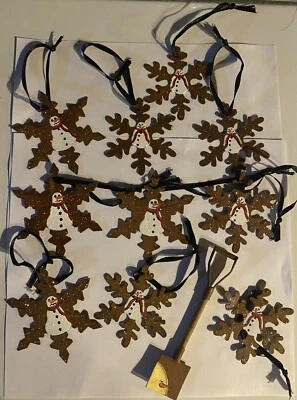 10 Primitive Metal Snowman Snowflakes, & 1 Shovel - Image 1 of 4