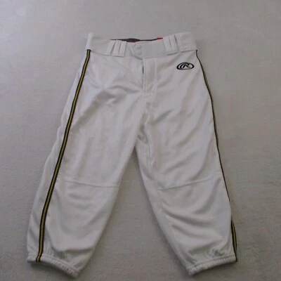 Rawlings Mens Pants Small White Yellow Navy Stipe Logo Launch Knicker Baseball - Image 1 of 4