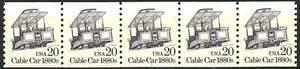 Cable Car 1880s Block Tagged Dull Gum MNH PNC5 Plate# 1 Scott's 2263 from 1988 - Picture 1 of 2