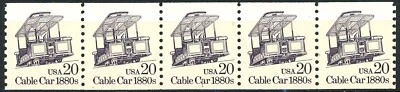 Cable Car 1880s Block Tagged Dull Gum MNH PNC5 Plate# 1 Scott's 2263 from 1988 - Image 1 of 2