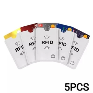 5 CUSTODIE CARTA DI CREDITO BANCOMAT PROTEZIONE BLOCCO CONTACTLESS RFID NFC - Foto 1 di 7