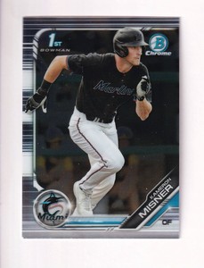 2019 Bowman Chrome Draft #BDC-196 KAMERON MISNER Miami Marlins 1st ROOKIE CARD