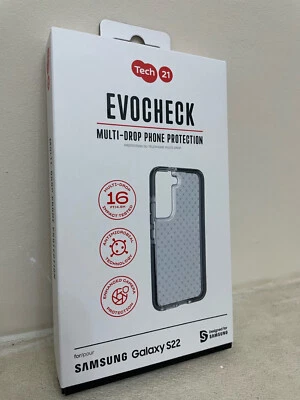 Tech21 Evo Check for Samsung Galaxy S22 - Shockproof Gel Case Cover Smoke Black - Image 1 of 4