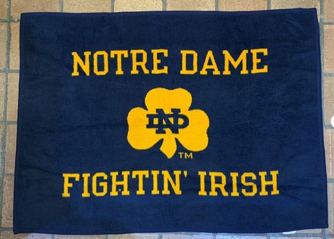 VTG Notre Dame Throw Blanket Biederlack Fighting Irish Blue Gold Football 60X48 Cover