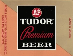 A&P Tudor Premium Vintage Beer Label Cumberland Brewing Co Cumberland Maryland  - Picture 1 of 2