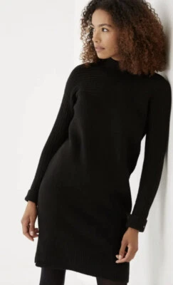 Vestido de punto negro Fat Face Rosie para mujer nuevo con etiquetas - talla 10 Foto 1 de 4