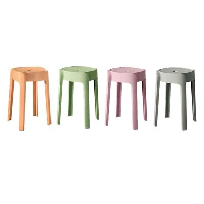 Round Stool Save Space Stackable Stool for Dorm Dining Room Home Decor - Image 1 of 2