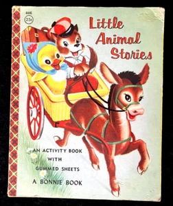 LITTLE ANIMAL STORIES ~ w/ Unused Gummed Sheets ~ vintage Bonnie Book, Sam Lowe - Picture 1 of 6